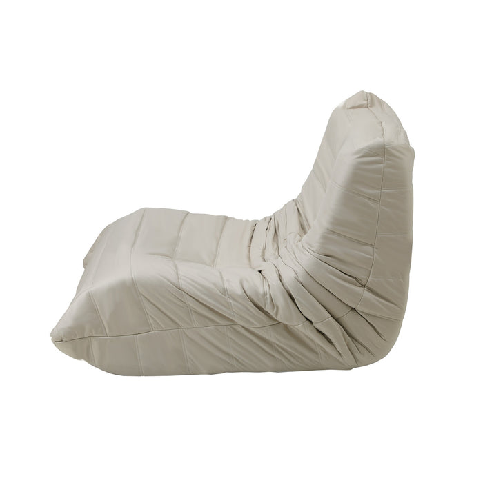 2X Floor Sofa Lounge Caterpillar Lazy Couch Single Chair Pouffe Beige