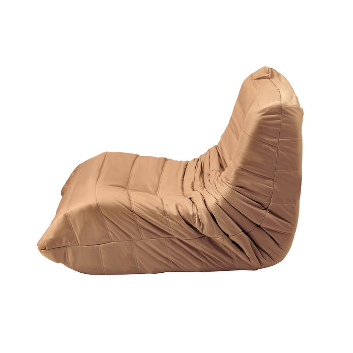 2Xfloor Sofa Lounge Caterpillar Couch Single Accent Chair Pouffe Brown