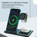 Foldable 3 in 1 Wireless Charging Stand with Led Light