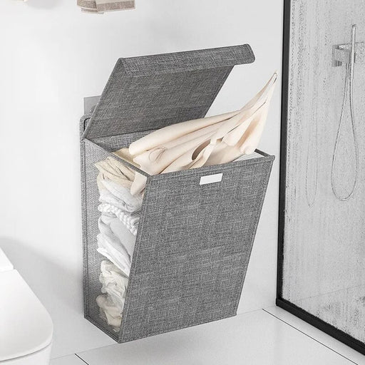 Foldable Adhesive Laundry Basket Hamper Wall Hanging