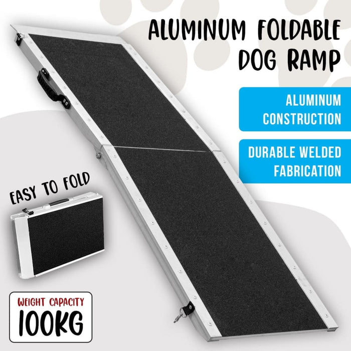 Foldable Aluminium Dog Ramp - 122 x 38 Cm