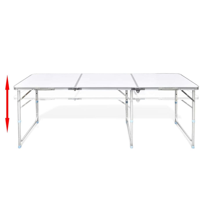 Foldable Camping Table Height Adjustable Aluminium 180 x 60