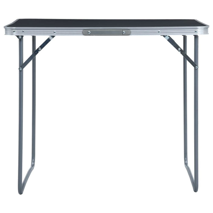 Foldable Camping Table with Metal Frame 80x60 Cm Grey Anoio