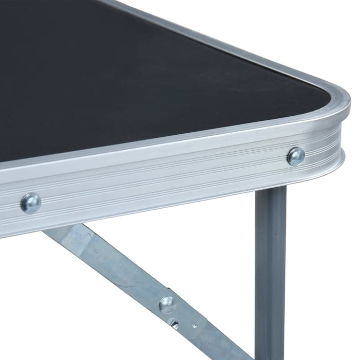 Foldable Camping Table with Metal Frame 80x60 Cm Grey Anoio