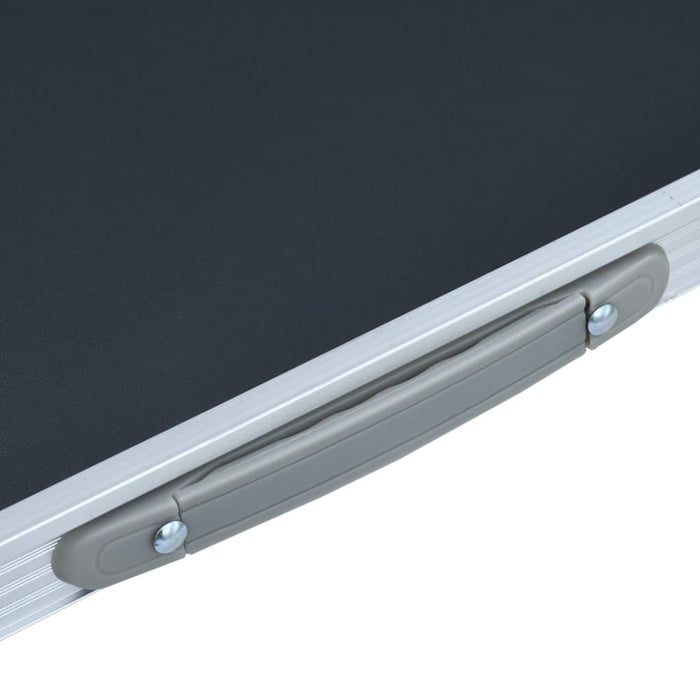 Foldable Camping Table with Metal Frame 80x60 Cm Grey Anoio