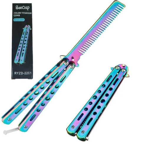 Foldable Comb Stainless Steel Butterfly Knife For Hair