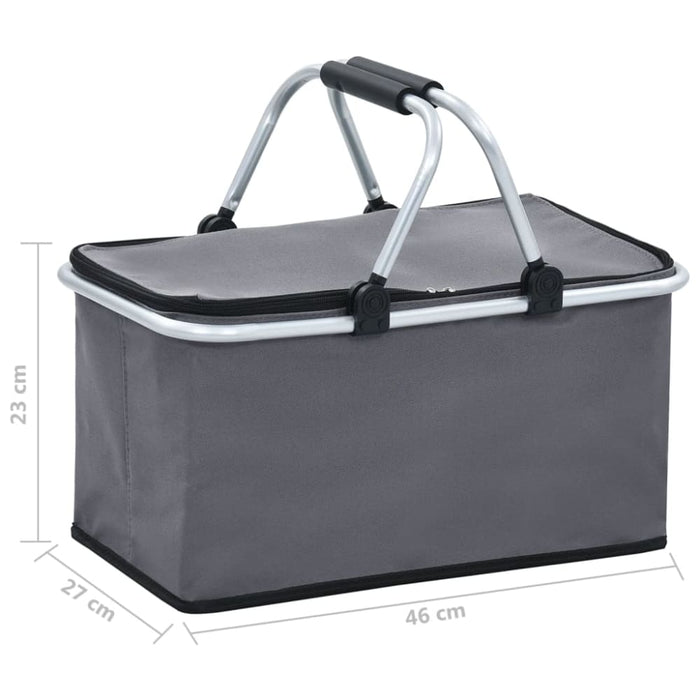 Foldable Cool Bag Grey 46x27x23 Cm Aluminium Aiiax