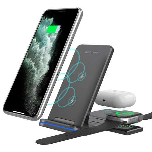 Foldable Design 15w 3 In 1 Wireless Charger Stand