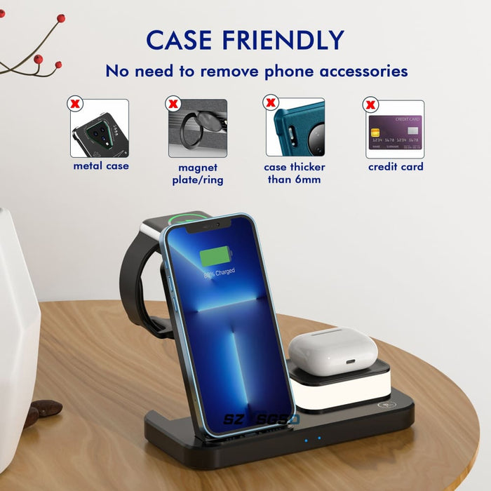 Foldable Design 4 in 1 Fast Wireless Charging Station Dock