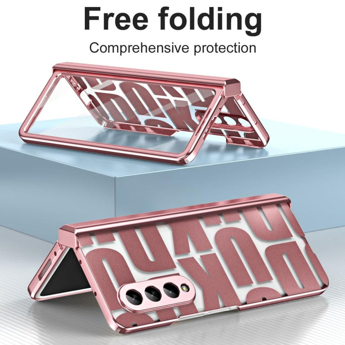 Foldable Electroplated Phone Case With Hinge For Samsung