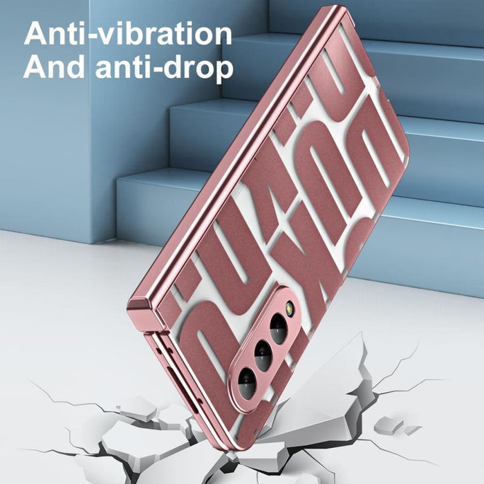 Foldable Electroplated Phone Case With Hinge For Samsung