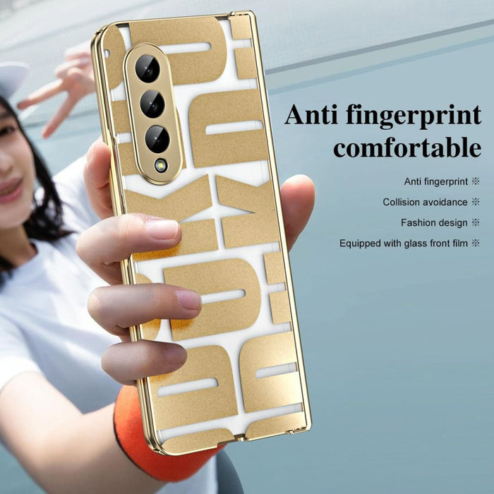 Foldable Electroplated Phone Case With Hinge For Samsung