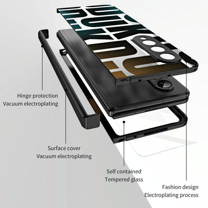 Foldable Electroplated Phone Case With Hinge For Samsung