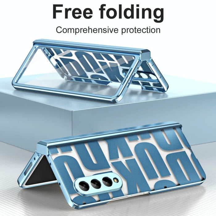 Foldable Electroplated Phone Case With Hinge For Samsung