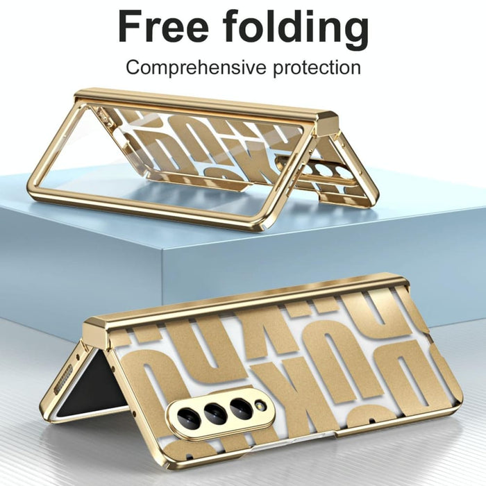 Foldable Electroplated Phone Case With Hinge For Samsung
