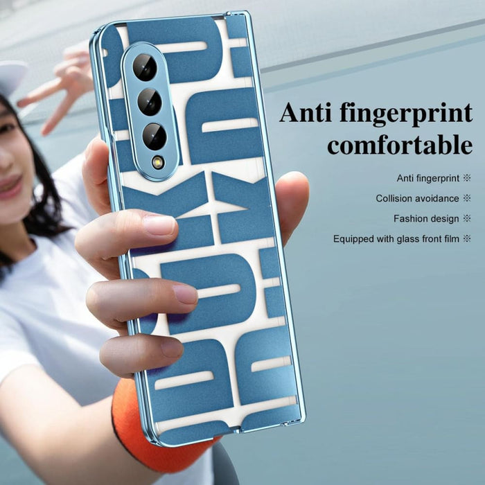 Foldable Electroplated Phone Case With Hinge For Samsung