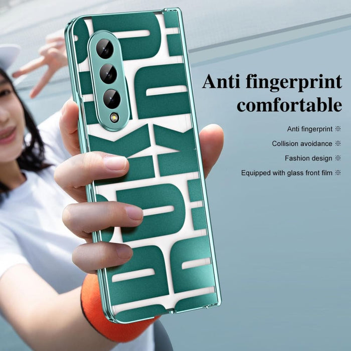 Foldable Electroplated Phone Case With Hinge For Samsung