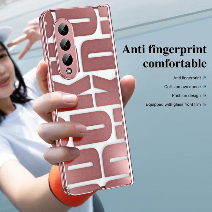Foldable Electroplated Phone Case With Hinge For Samsung