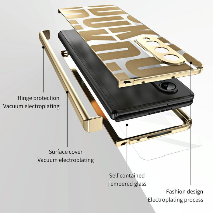 Foldable Electroplated Phone Case With Hinge For Samsung