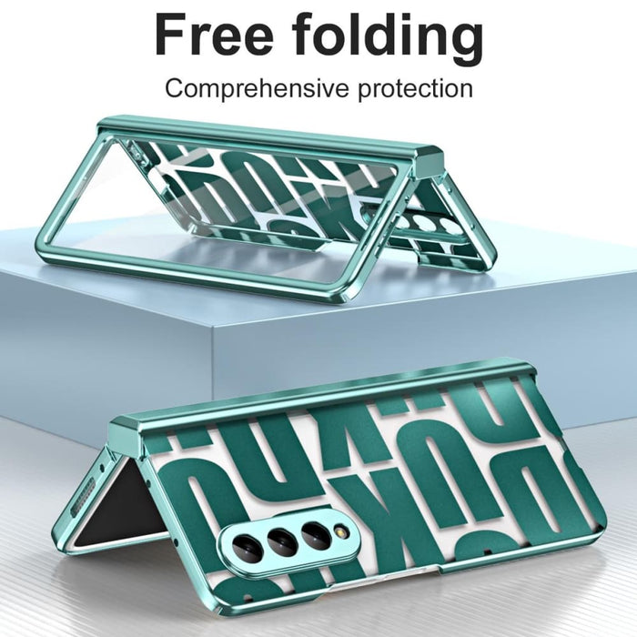 Foldable Electroplated Phone Case With Hinge For Samsung