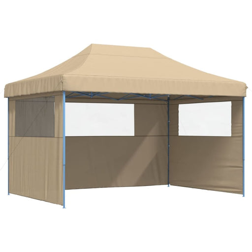 Foldable Party Tent Pop-up with 3 Sidewalls Beige Abbpbop