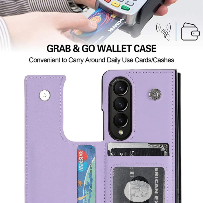 Foldable Phone Case With Double Buckle And Pen Slot