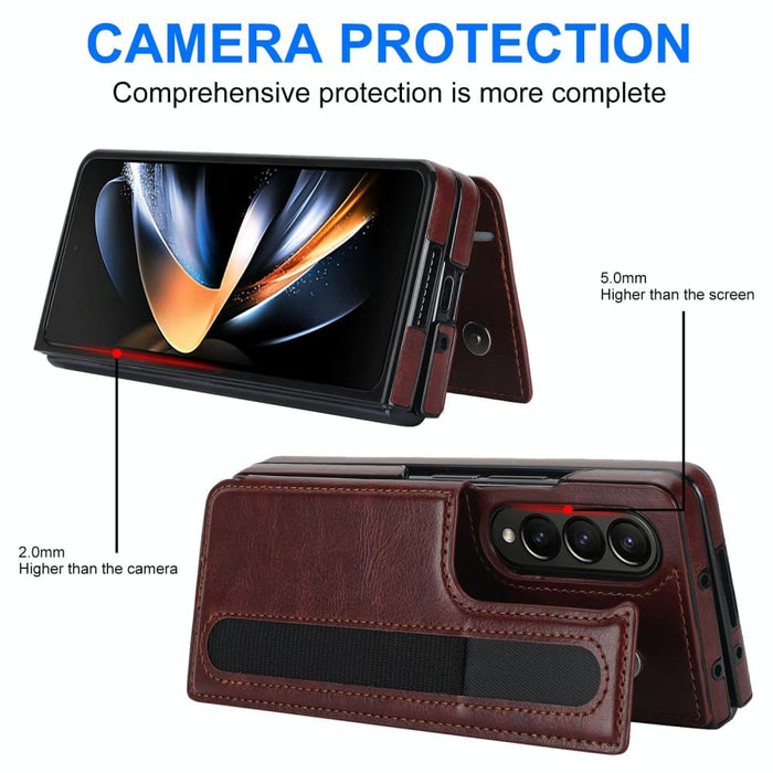 Foldable Phone Case With Double Buckle And Pen Slot