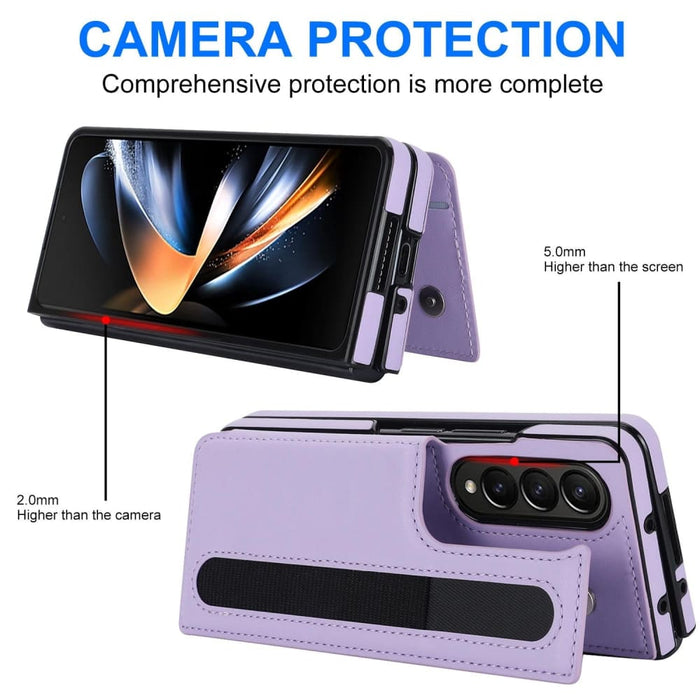 Foldable Phone Case With Double Buckle And Pen Slot