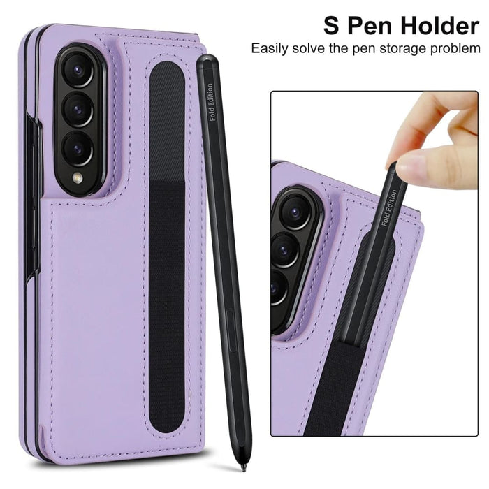Foldable Phone Case With Double Buckle And Pen Slot