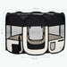 Foldable Dog Playpen with Carrying Bag Black 110x110x58 Cm