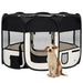 Foldable Dog Playpen with Carrying Bag Black 110x110x58 Cm