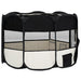 Foldable Dog Playpen with Carrying Bag Black 125x125x61 Cm