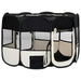 Foldable Dog Playpen with Carrying Bag Black 125x125x61 Cm