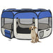 Foldable Dog Playpen With Carrying Bag Blue 125x125x61 Cm