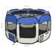 Foldable Dog Playpen With Carrying Bag Blue 90x90x58 Cm