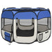 Foldable Dog Playpen with Carrying Bag Blue 90x90x58 Cm