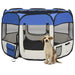 Foldable Dog Playpen with Carrying Bag Blue 90x90x58 Cm