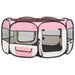Foldable Dog Playpen With Carrying Bag Pink 145x145x61 Cm