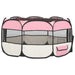 Foldable Dog Playpen With Carrying Bag Pink 145x145x61 Cm