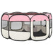 Foldable Dog Playpen with Carrying Bag Pink 145x145x61 Cm