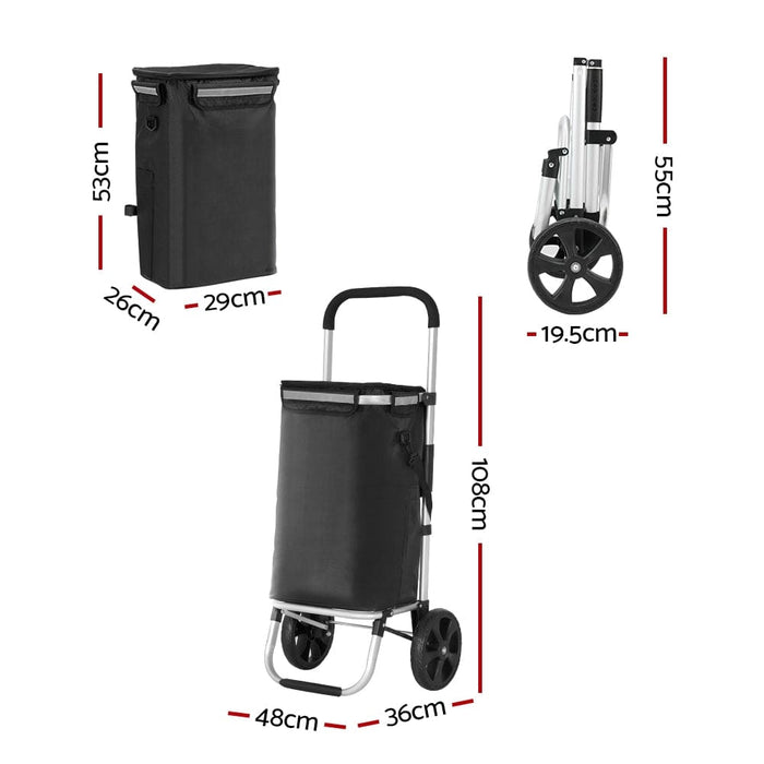 Foldable Shopping Cart Trolley Grocery Storage Portable