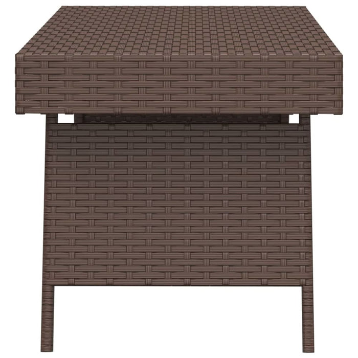 Foldable Side Table Brown 60x40x38 Cm Poly Rattan Tokabk