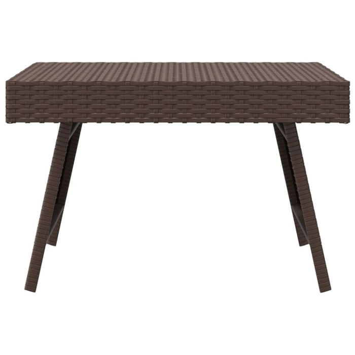 Foldable Side Table Brown 60x40x38 Cm Poly Rattan Tokabk
