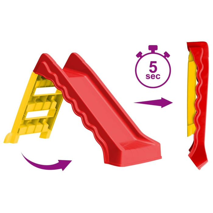 Foldable Slide for Kids Indoor Outdoor Red and Yellow Kxpin