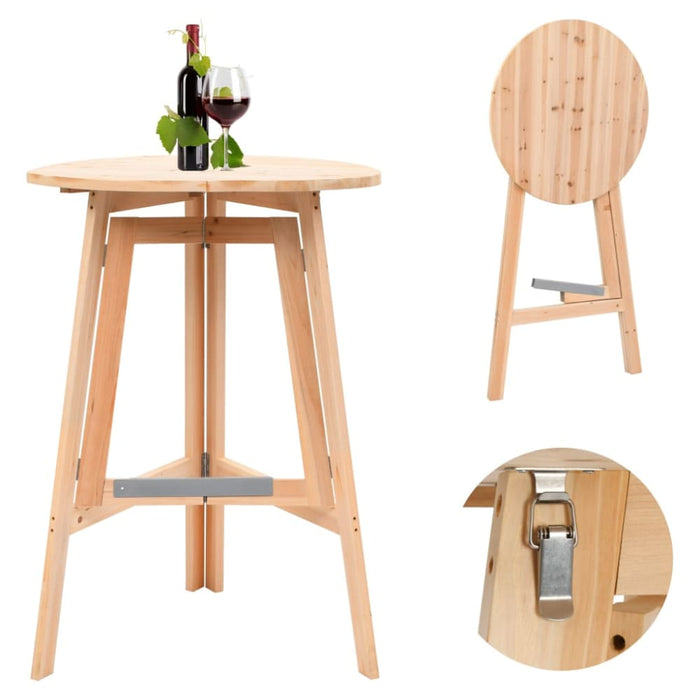 Foldable Bar Table 78 Cm Fir Wood Apptx