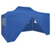 Foldable Tent Pop-up with 4 Side Walls 3x4.5 m Blue Axpox