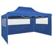 Foldable Tent Pop-up with 4 Side Walls 3x4.5 m Blue Axpox