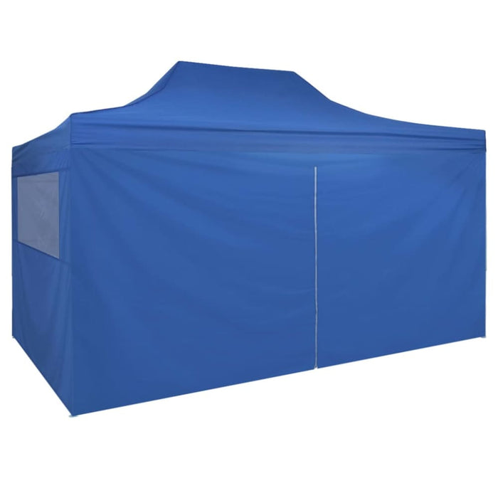 Foldable Tent Pop-up with 4 Side Walls 3x4.5 m Blue Axpox