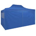 Foldable Tent Pop-up with 4 Side Walls 3x4.5 m Blue Axpox