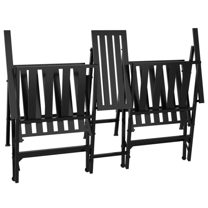 Folding 2-seater Garden Bench 137 Cm Black Steel Tonnxb